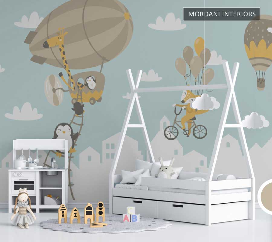 AIR BALLONS PENGUINS KIDS WALL MURALS _ K